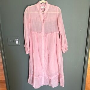 Sea New York Lucy Poplin Ruffle Sleeve Midi Dress